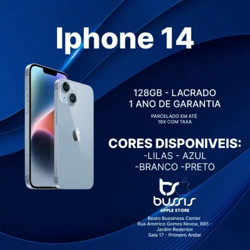 Iphone 14 128Gb Azul | Lacrado Novo | Loja Fisica