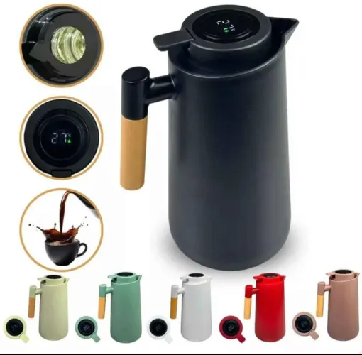 Garrafa Térmica de Aço Inox com Display Digital - 1 Litro