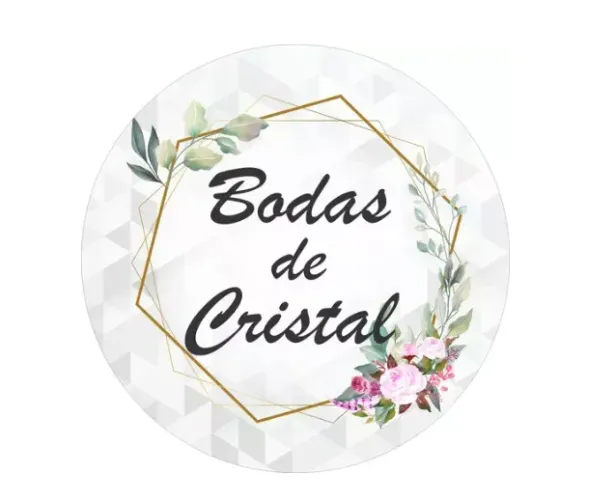 Banner redondo de elástico para painel bodas de cristal