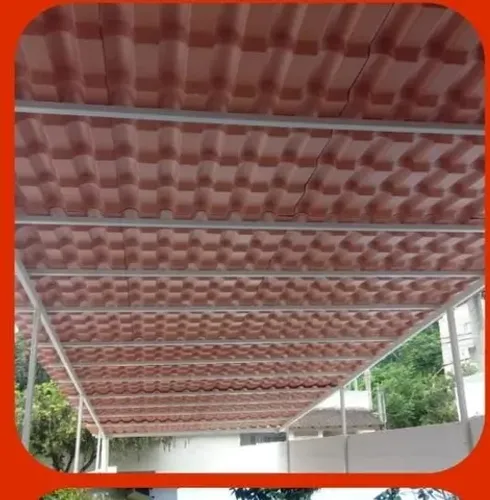 Telhado com Telha em PVC Com estrutura Metálica Estilo Colonial 