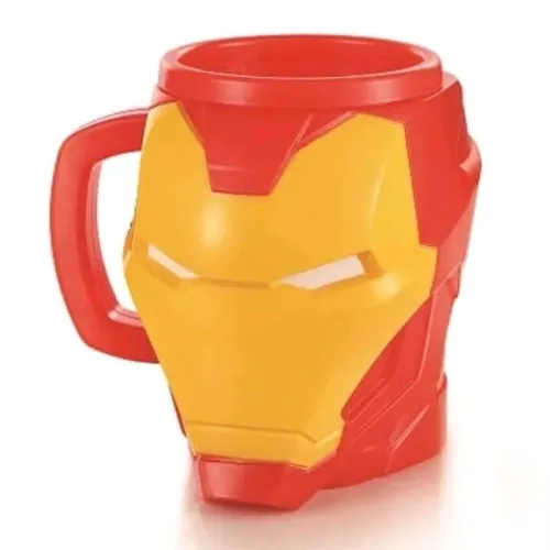 1 Caneca 3D Plástico Homem de Ferro Iron Man / Os Vingadores Marvel - Garoto 2017