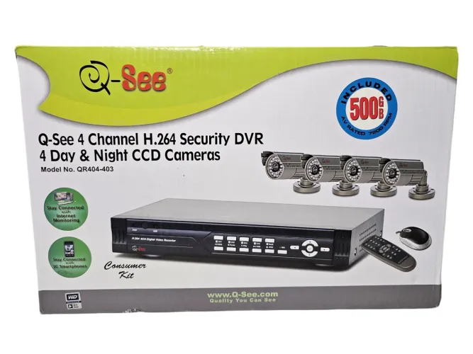 Kit DVR 500GB com 4 câmeras Q-See QR-404 *ABAIXOU*