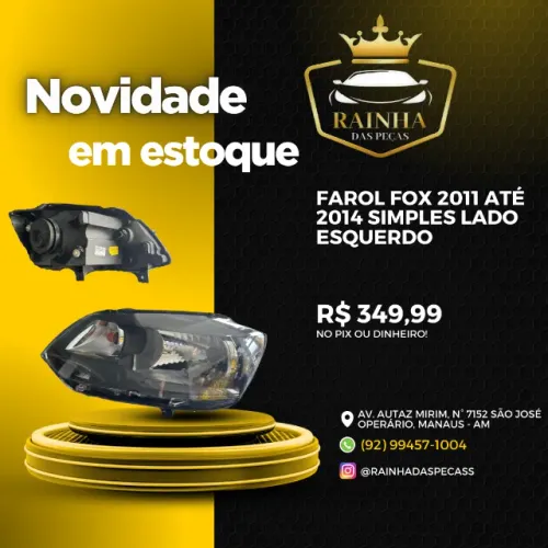 Farol Fox 2011 até 2014 simples Lado Esquerdo