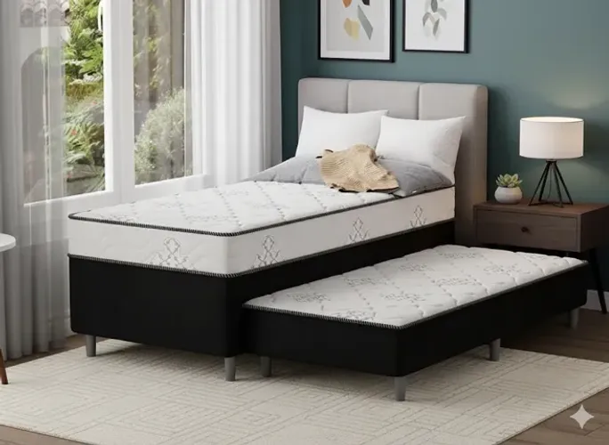 Cama Box Solteiro com Auxiliar (FRETE GRÁTIS)
