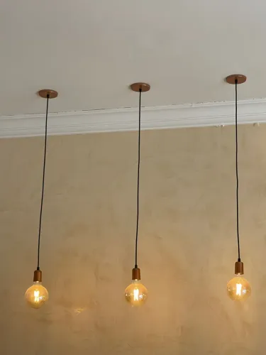 6 lâmpadas bola vintage com Pendentes