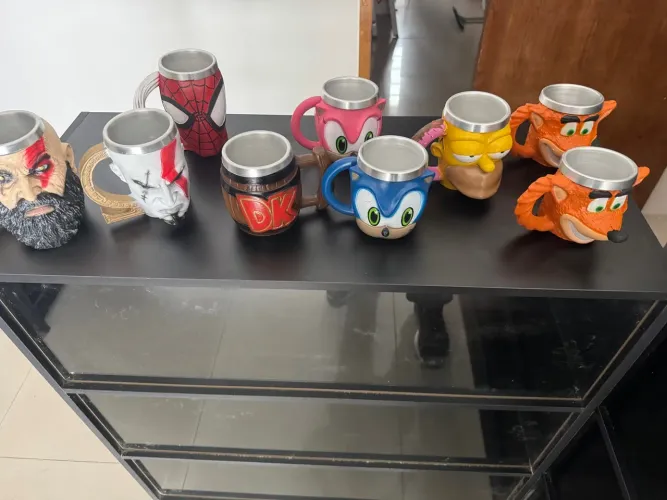 Canecas de personagens de Vídeo Game - Coleção Completa