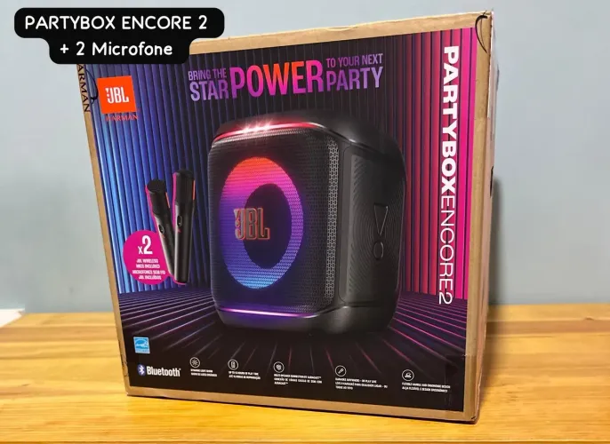 JBL PartyBox Encore 2 + 2 Microfones Lançamento 2025
