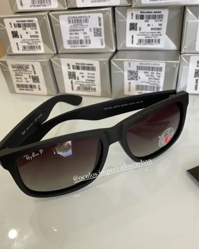 Ray-Ban Justin Polarizado Preto - Original masculino