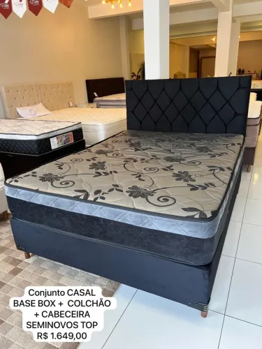 Conjunto casal base box+ colchão + cabeceira - ENTREGO