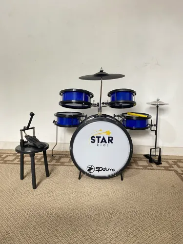 Bateria Infantil Acústica Profissional Luen Star Kids Completa Com Chimbal