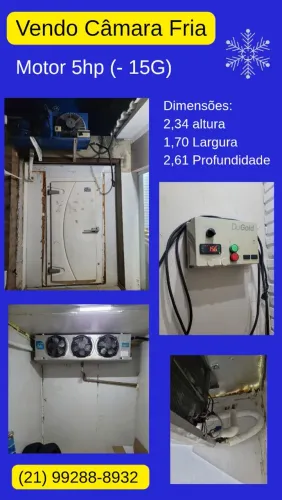 Câmara Fria 2,34m x 1,70m x 2,61m - Motor 5hp