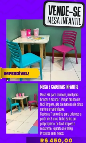 Mesa e Cadeiras Infantis - Tramontina e KW