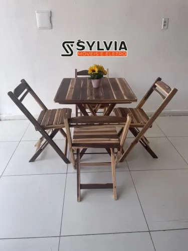 Kits de mesa e cadeiras dobráveis de madeira. MEGA PROMOÇÃO
