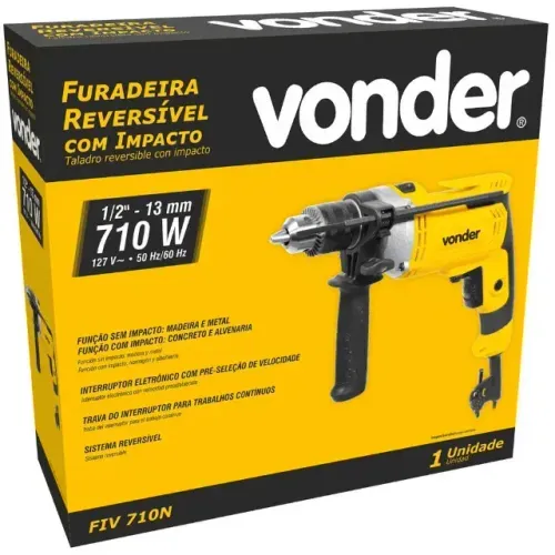 Furadeira De Impacto Reversível 1/2 710w Fiv710 Vonder