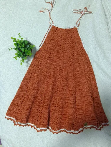 Vestido de crochê infantil