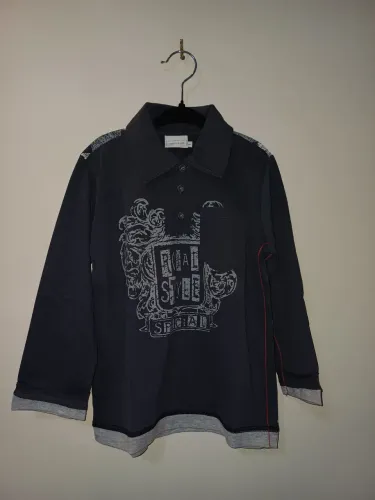 Camisa Polo Noruega nova na etiqueta , cinza de manga comprida,  tam. 4.