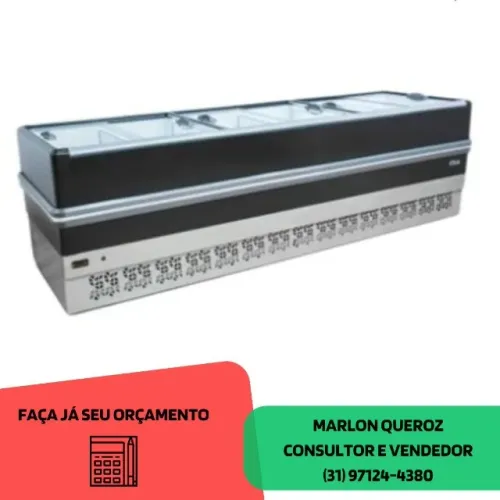 Ilha Para Congelados Polar Vidro Reto 3M 220V LIGHT