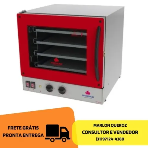 Forno Turbo Fast Oven Elétrico Progas Vermelho