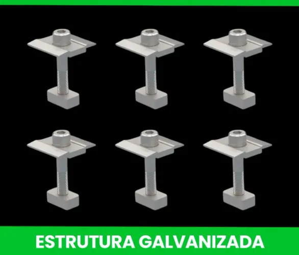 Presilha Central em Alumínio P/ fixação de Painel Placa Solar. 