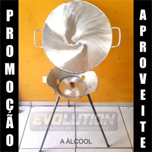 Chapa para bife de aluminio com queimador a Álcool Promoção Aproveite