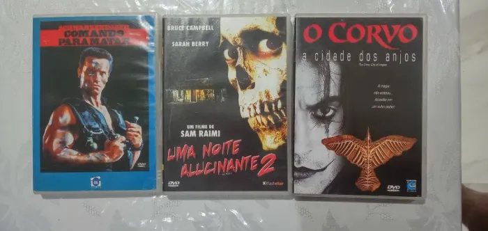 Combo 3 DVDs Clássicos - Uma Noite Alucinante 2 + O Corvo 2 + Comando para Matar - Usados