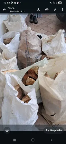 Lenha para lareira saco tamanho 50 kg *