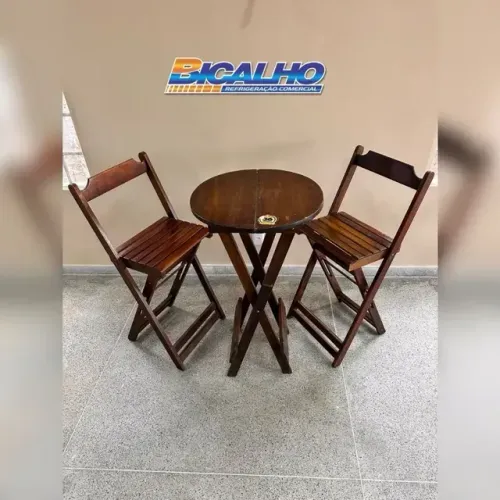 JOGO DE MESA BISTRO IMBUIA MADESIL NOVO