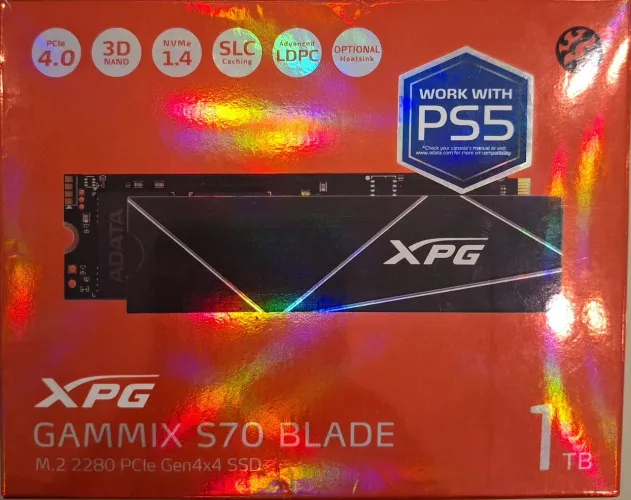 SSD 1TB PS5 PC DISSIPADOR XPG GAMMIX S70 BLADE M.2 2280 NVME PCIe 4.0x4 7400Mbps/6800Mbps
