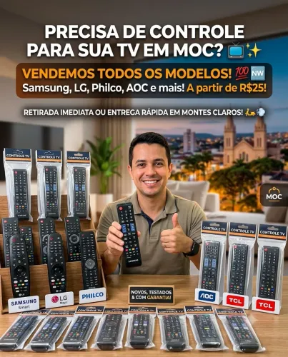 Controle de TV Samsung, LG, Philco, TCL, AOC - Novos com Garantia