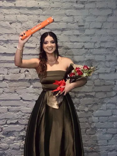 Vestido de festa verde musgo