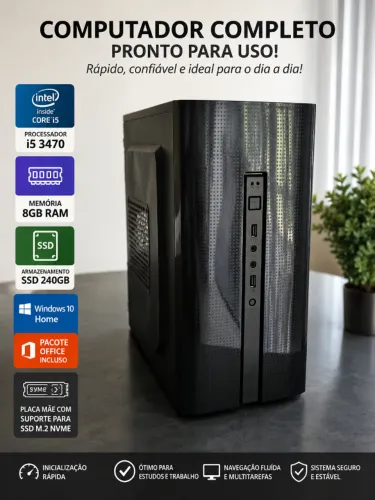 Computador Completo i5 | 8GB RAM | SSD 240GB | Excelente Estado