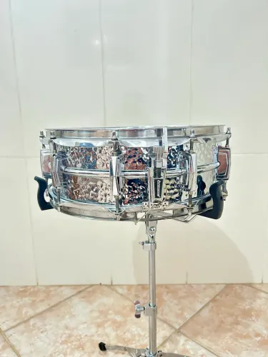 Caixa Ludwig Supraphonic LM400K 14x5" - Hammered Aluminum (Keystone Badge)