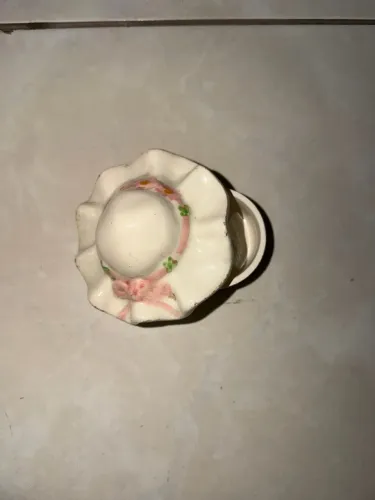 Mini porta joias antigo de cerâmica