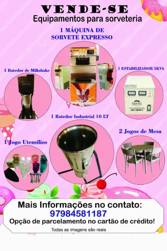 Máquina de Sorvete Expresso com equipamentos 
