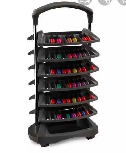 Carrinho Expositor Para 120 Esmaltes Diva 6 Bandejas - Preto