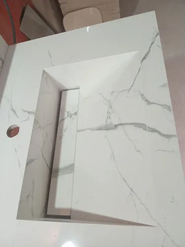 Lavatório carrara em porcelanato
