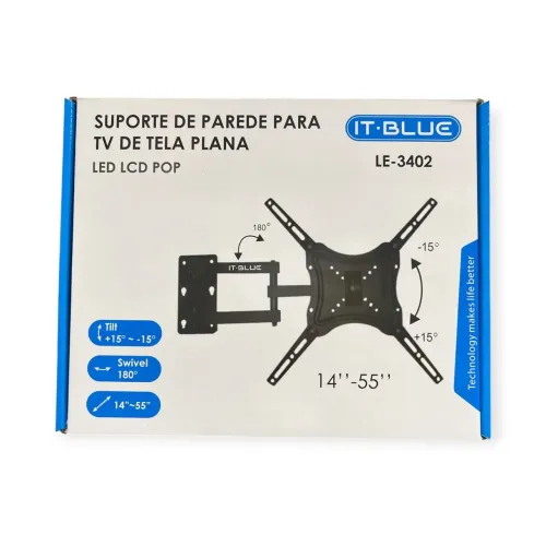 SUPORTE DE PAREDE PARA TV ARTICULADO ATÉ 55 POLEGADAS
