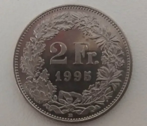 Suíça 2fr. Franco Helvetia Moeda Francos suíços