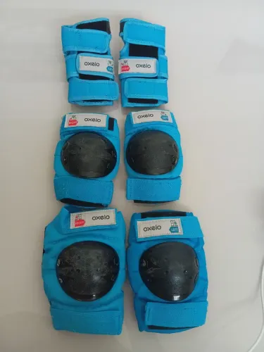 Kit proteção oxelo - cotoveleira, joelheira e munhequeira - tamanho 3p - 3 a 7 anos