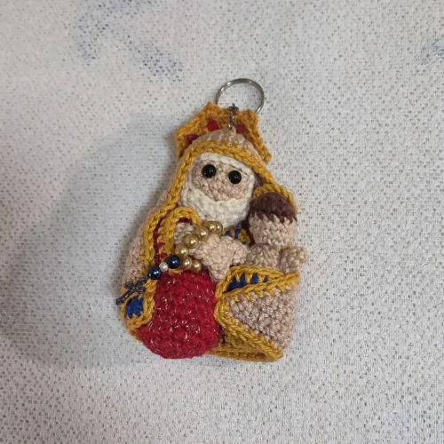 Chaveiro Amigurumi José Com Menino Jesus - Artesanal Crochê