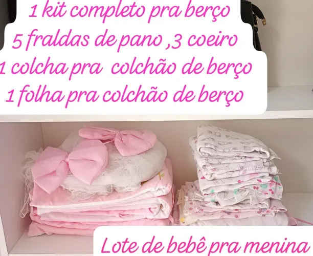 Lote de berço completo menina 50 reais tudo 