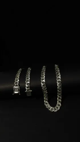 Corrente Grumet Premium 9mm Prata 925 - 70cm Fecho Gaveta