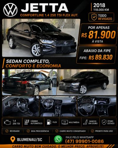 Imagem de Volkswagen Jetta Comfort. 250 TSI 1.4 Flex 16V Aut. 2018