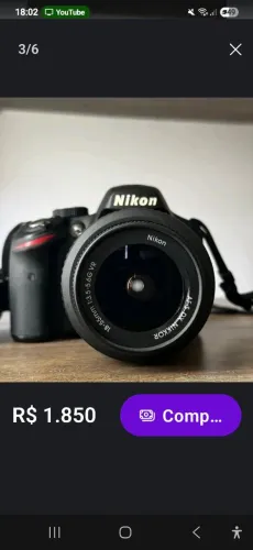 Câmera Nikon d3200