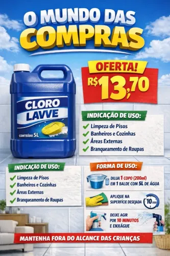 CLORO ALVEJANTE 5L LAVVE