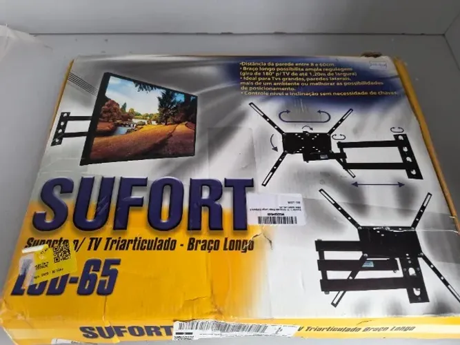 LT208 Suporte Tv Tri Articulado Braço Longo Distancia A 65cm Sufort Led-65