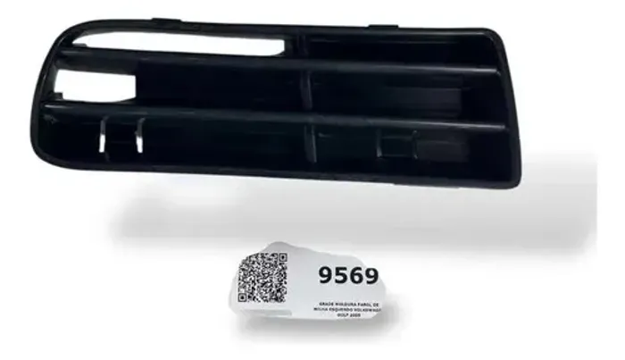 Grade Moldura Farol De Milha Esquerdo Volkswagen Golf 2005 Preto Esquerdo