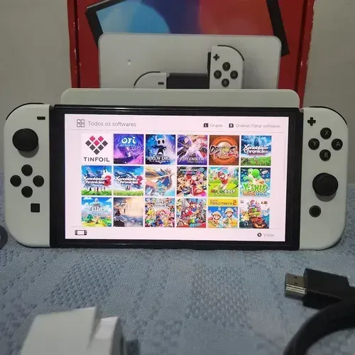 Nintendo switch oled desbloqueado 128gb(POSSO A BAIXAR R$100 )