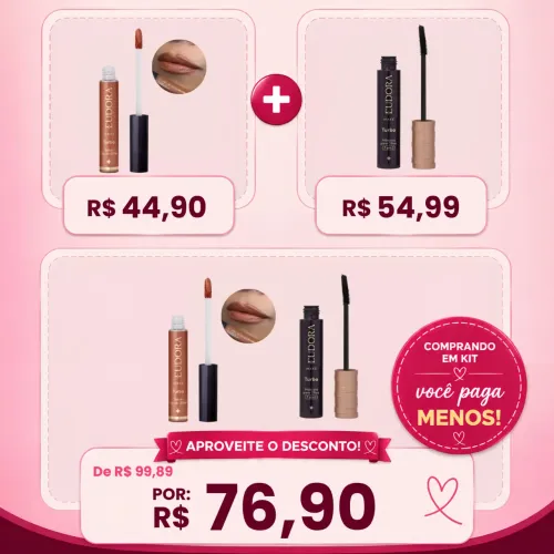 Kit Eudora Make (batom + máscara de cílios)