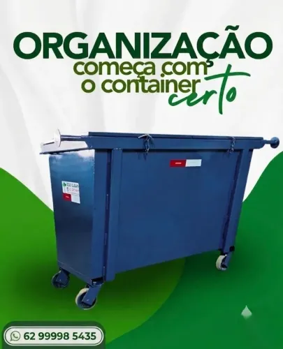 Contêiner de lixo basculante padrão ABNT NBR 1334. 1200lts